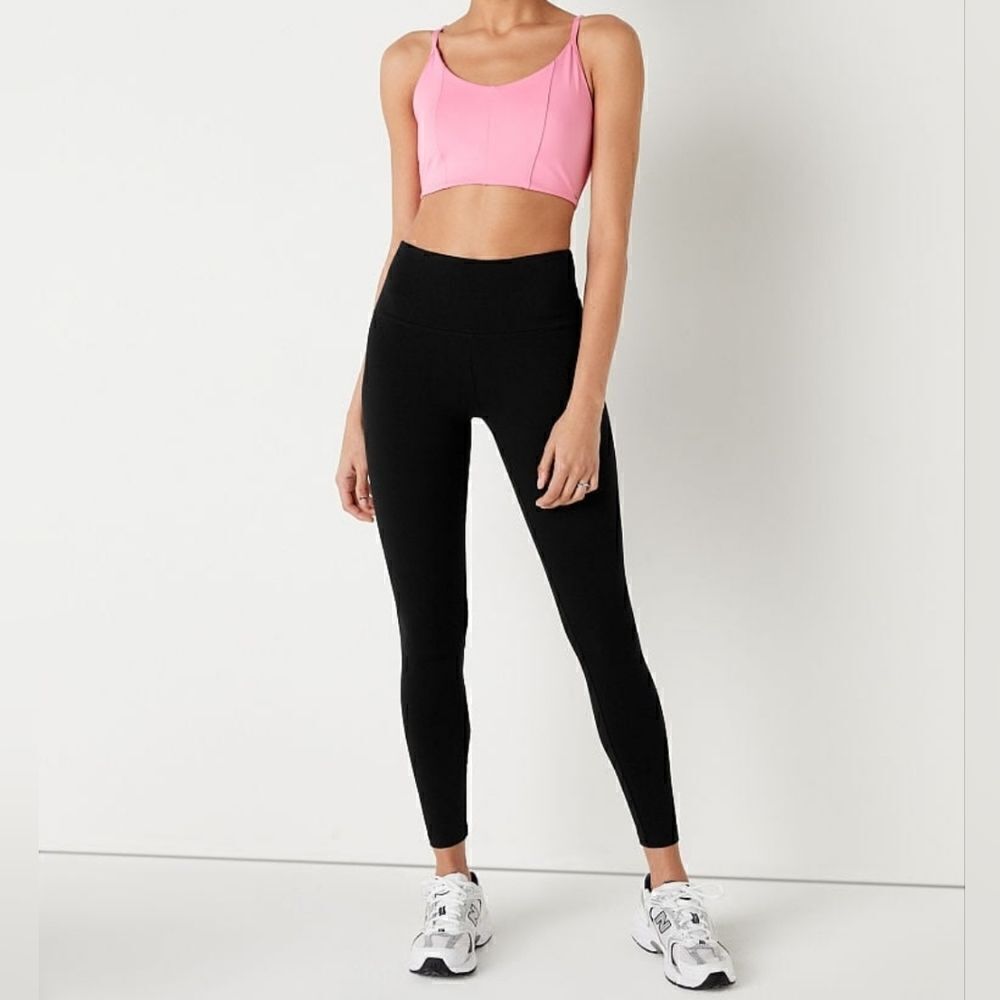 Pink Victoria's Secret Black High Waisted Basic Leggings